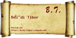 Bódi Tibor névjegykártya