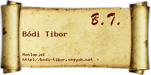 Bódi Tibor névjegykártya